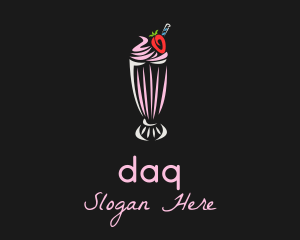 Strawberry Milkshake Smoothie  Logo