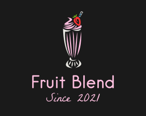 Smoothie - Strawberry Milkshake Smoothie logo design