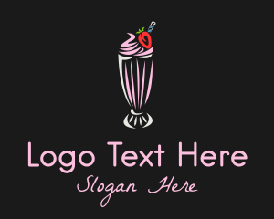 Strawberry Milkshake Smoothie  Logo