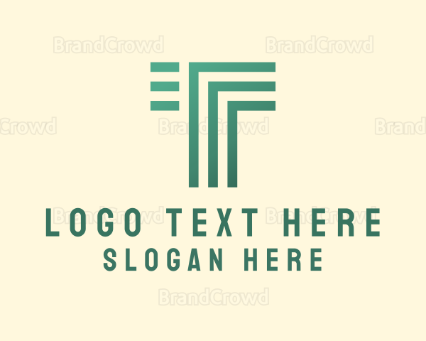 Green Stripe Letter T Logo