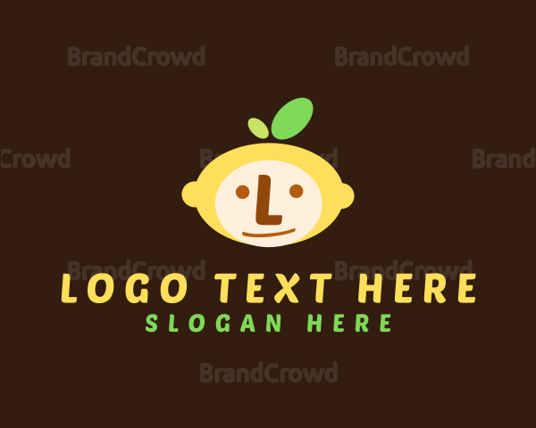 Lemon Fruit Face Logo