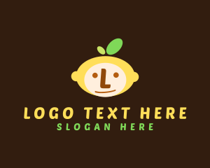 Zesty - Lemon Fruit Face logo design