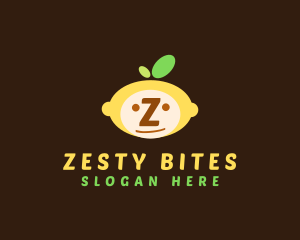 Zesty - Lemon Fruit Face logo design