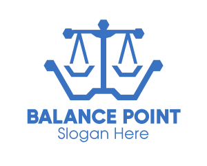 Equilibrium - Polygon Lawyer Scales logo design