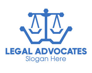 Polygon Lawyer Scales logo design