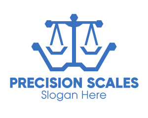 Polygon Lawyer Scales logo design