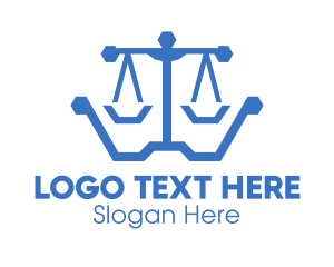 Legal Assistant - Polygon Lawyer Scales logo design