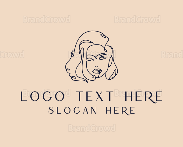 Woman Beauty Hair Stylist Logo