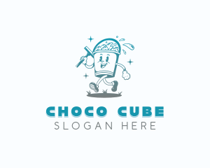Cleaning - Wash Cleaning Bucket Squeegee logo design