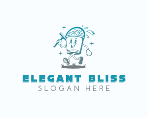 Squeegee - Wash Cleaning Bucket Squeegee logo design