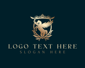 Luxury - Pegasus Wings Crest logo design