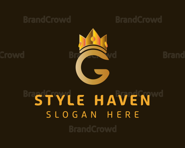 Gold Crown Letter G Logo