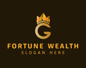 Fortune - Gold Crown Letter G logo design