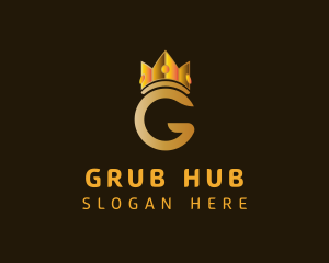 Gold Crown Letter G logo design