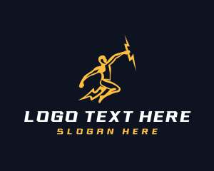 Fast - Thunder Bolt Runner logo design