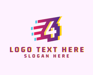 Gradient - Speedy Number 4 Motion Business logo design