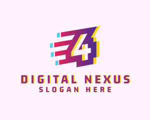 Digit - Speedy Number 4 Motion Business logo design