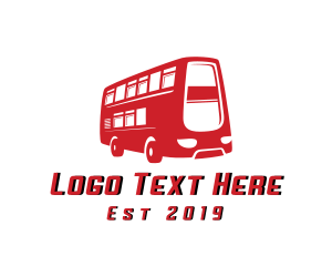 Bus - Double Decker Bus logo design