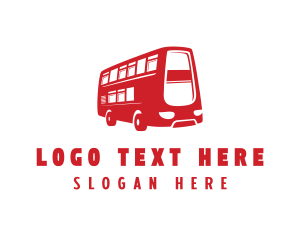 Road Trip - Double Decker Bus logo design