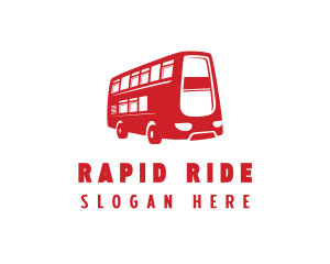 Bus - Double Decker Bus logo design