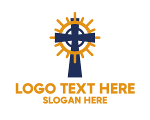 Religion - Blue Christian Cross logo design