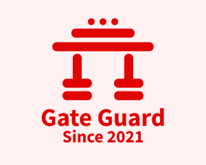 Gate - Red Japanese Temple logo design