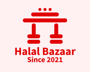 Muslim - Red Japanese Temple logo design