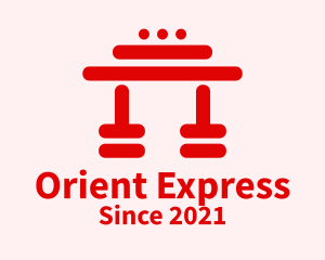 Orient - Red Japanese Temple logo design