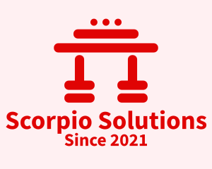 Red Japanese Temple  logo design