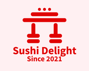 Red Japanese Temple  logo design