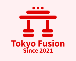 Tokyo - Red Japanese Temple logo design