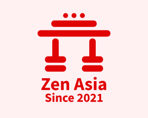 Asia - Red Japanese Temple logo design