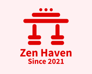 Retreat - Red Japanese Temple logo design