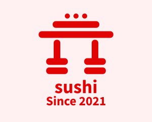 Red Japanese Temple  logo design