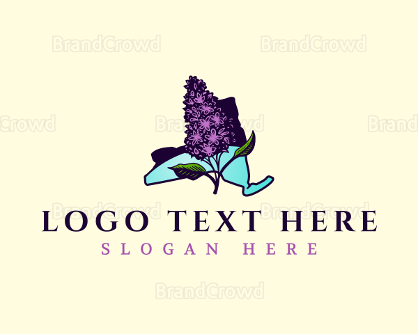 New York Lilac Flower Logo