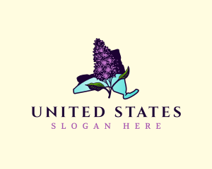 New York Lilac Flower logo design