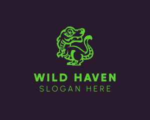 Prehistoric Wild Dinosaur  logo design