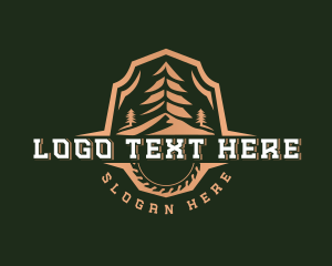Log - Woodwork Pine Tree logo design