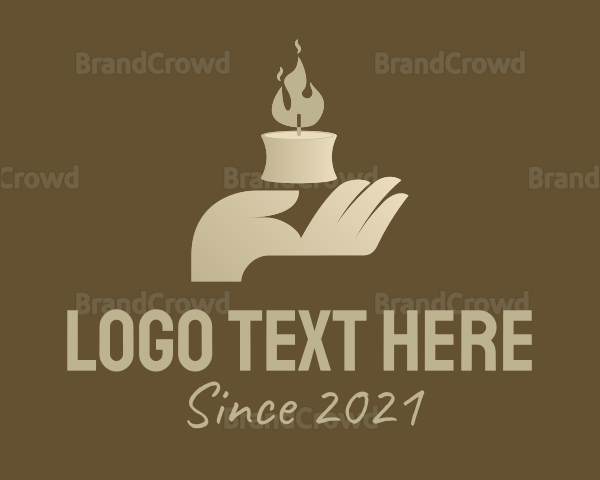 Brown Hand Candle Logo