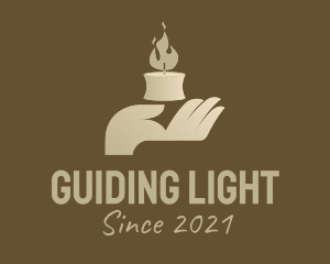 Brown Hand Candle logo design