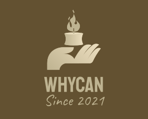 Vigil - Brown Hand Candle logo design