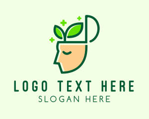 Psychology - Leaf Human Mind logo design