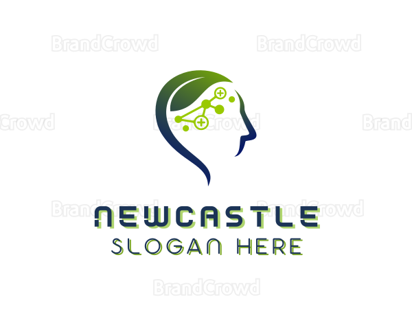 Mental Health Leaf Head Logo