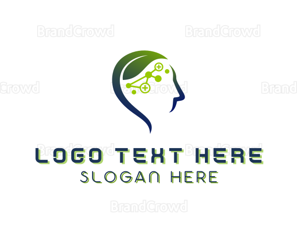 Mental Health Leaf Head Logo