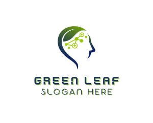 Mental Health Leaf Head logo design