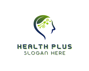 Mental Health Leaf Head logo design