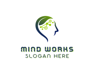 Mental Health Leaf Head logo design