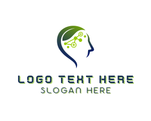 Positive - Mental Health Leaf Head logo design