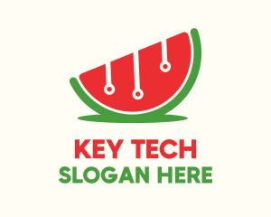 Watermelon Fruit Tech logo design