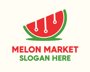 Melon - Watermelon Fruit Tech logo design